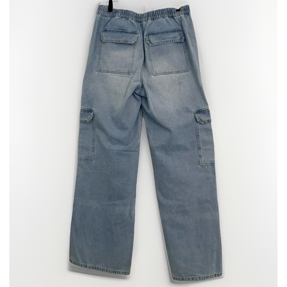 RSQ Women's High Rise Cargo Wide Leg Denim Jeans Light Wash 90s Y2K Baggy Sz 29 - Picture 2 of 6